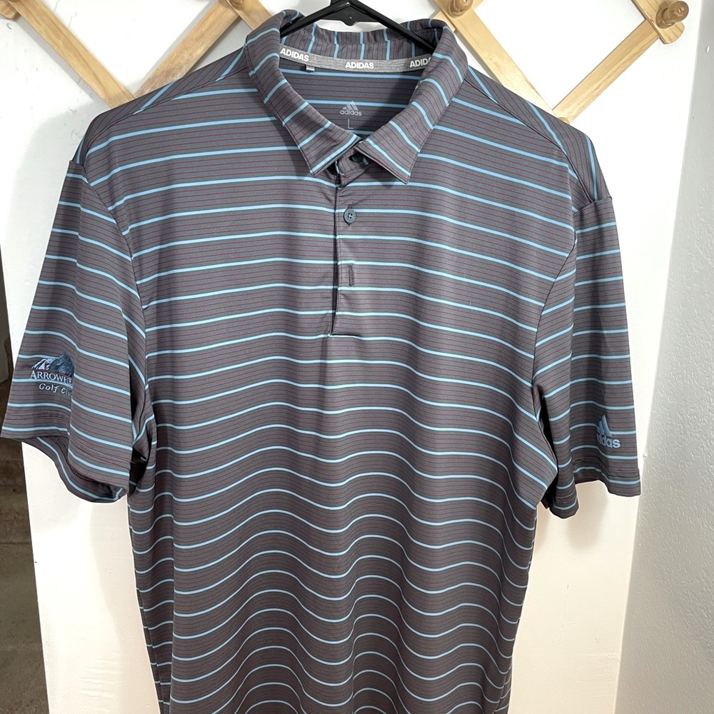 Arrowhead Golf Club Adidas golf polo. Size large gray blue red.